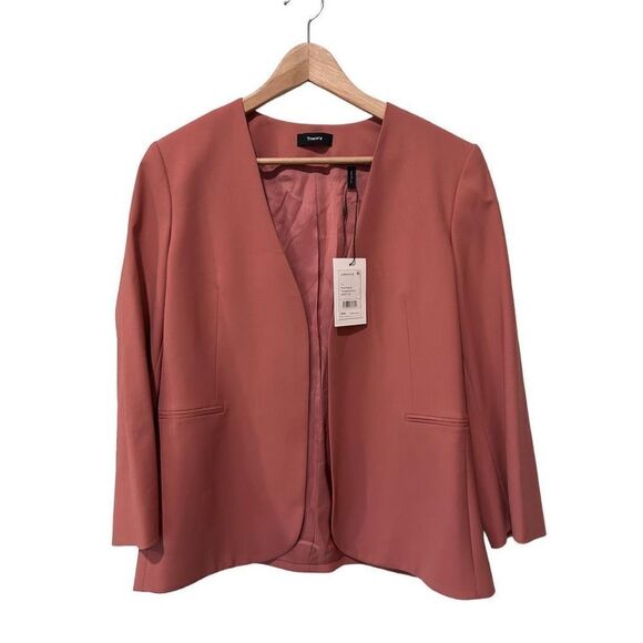 Theory Lindrayia Traceable Wool Lined Blazer Jacket Pink Russet Size 12 NWT - Picture 1 of 12